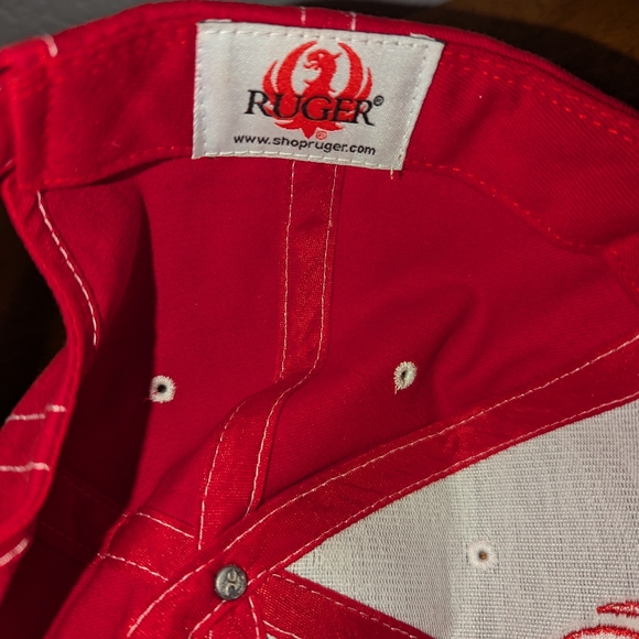 Ruger Firearm Cap Hat Red Gray Embroidered Logo Adjustable - Picture 6 of 9